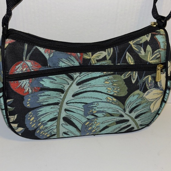 DANNY K OF BEVERLY HILLS HAMPTON STYLE RAIN FOREST FABRIC TAPESTRY CROSSBODY - Picture 2 of 12